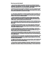 Internet Usage Insights: Habits, Perspectives, and Reflections