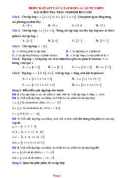 Bài tập toán 6 bộ kết nối tri thức tuần 1 tập hợp các số tự nhiên