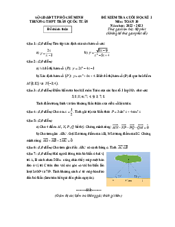 Đề cuối học kì 1 Toán 10 năm 2022 – 2023 trường THPT Trần Quốc Tuấn – TP HCM