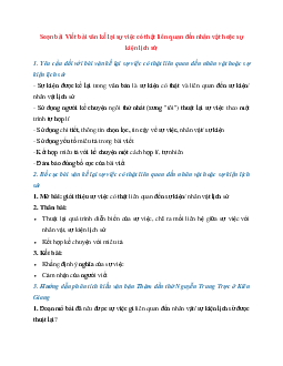 Soạn bài Viết bài văn kể lại sự việc có thật liên quan đến nhân vật hoặc sự kiện lịch sử| Ngữ Văn 7 Chân Trời Sáng Tạo tập 1
