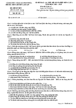 Đề thi thử THPT Quốc gia năm 2023 môn Sử lần 1 trường THPT chuyên Lam Sơn, Thanh Hóa