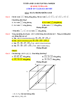 Top 124 bài tập trắc nghiệm quan hệ vuông góc có đáp án và lời giải chi tiết