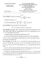 Đề chọn đội tuyển thi HSG QG môn Toán THPT năm 2024 – 2025 sở GD&ĐT Quảng Bình