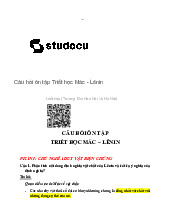 Câu hỏi ôn tập Triết học Mác - Lênin | Đại học Nội Vụ Hà Nội
