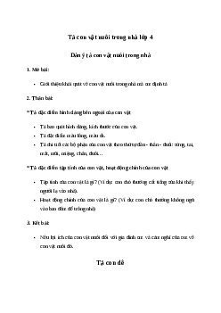 Tập làm văn lớp 4: Tả một con vật nuôi trong nhà| Văn mẫu Tiếng việt 4| Cánh diều