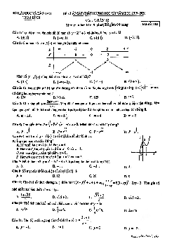 Đề thi HK1 Toán 12 năm học 2019 – 2020 sở GD&ĐT Thái Bình