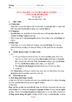Giáo án Tin Học 8 – KNTT bài 4 Đạo Đức Và Văn Hoá Trong Sử Dụng Công Nghệ Kĩ Thuật Số 2023-2024
