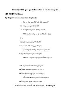 Đề thi thử THPT Quốc gia 2021 môn Ngữ Văn Sở GD&ĐT Bắc Giang lần 1