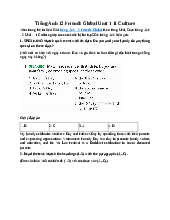 Giải SGK Tiếng Anh 12 Friends Global Unit 1 1I Culture