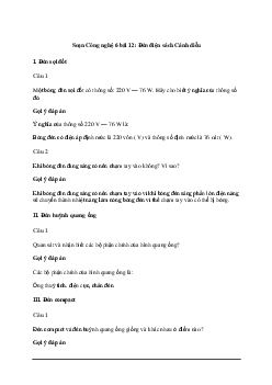 Giải Công nghệ 6 Bài 12: Đèn điện | Cánh diều