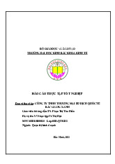 Báo cáo thực tập tại Công ty TNHH thương mại du dịch quốc tế Bắc Giang Xanh môn Thực tập tốt nghiệp | Đại học Kinh Bắc