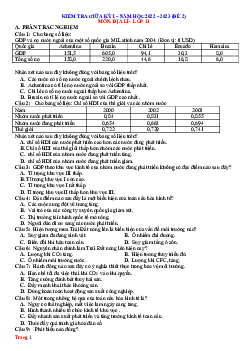 Đề ôn tập giữa học kỳ 1 môn Địa 11 năm 2022-2023 (Có đáp án)-Đề 2