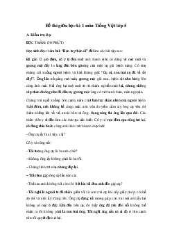 Đề thi giữa học kì 1 môn Tiếng Việt lớp 5 năm 2024