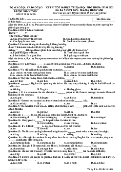 Đề thi chính thức và đáp án mã đề thi 406 môn Tiếng Anh THPT Quốc gia, Kỳ thi tốt nghiệp THPT 2023