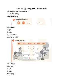 Sách bài tập Tiếng Anh 3 Global Success Unit 1 Hello