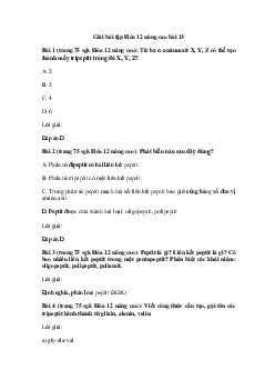 Hóa học 12 - Peptit và protein
