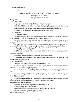 Chủ đề 10. Bài 32: Nhiên liệu và năng lượng tái tạo | Bài giảng KHTN 6 | Cánh diều