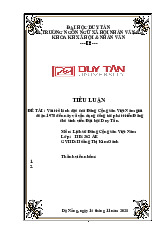 Tiểu luận: Vai trò lãnh đạo Đảng Cộng sản VN từ 1975 đến nay | Lịch sử đảng | Trường Đại học Kinh tế Thành phố Hồ Chí Minh