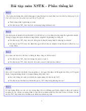 Bài tập phần Thống kê môn Xác suất thống kê | Trường Đại học Công nghệ Thành phố Hồ Chí Minh
