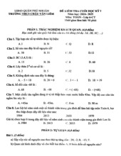 Đề cuối học kỳ 1 Toán 6 năm 2024 – 2025 trường THCS Châu Văn Liêm – TP HCM