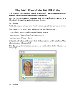 Giải Tiếng Anh 11 Unit 1 1H Writing | Friends Global