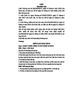 LUẬT THƯƠNG MẠI SỐ 36/2005/QH11: NỘI DUNG & QUY ĐỊNH CHUNG