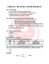 Chương 3: Đo lường chi phí sinh hoạt môn Accounting principle| Học viện Nông nghiệp Việt Nam