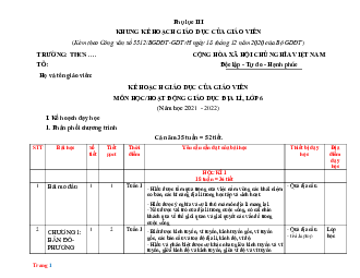 Kế hoạch giáo dục Địa Lí 6 sách kết nối tri thức