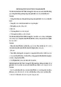 Giải bài tập SGK Lịch sử 9 bài 6