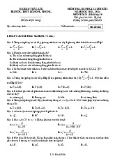 Đề cuối kì 2 Toán 10 năm 2023 – 2024 trường THPT Lê Hồng Phong – Đắk Lắk