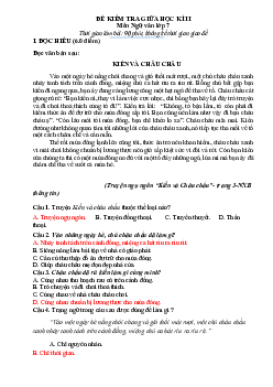 Đề thi giữa học kì 2 môn Ngữ văn 7 năm 2023 - 2024 sách Cánh diều - Đề 4