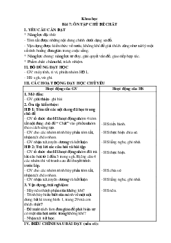 Giáo án Khoa học lớp 4 Bài 7 | Kết nối tri thức