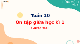 Giáo án điện tử Tiếng việt 1 Cánh diều: Ôn tập giữa học kì 1