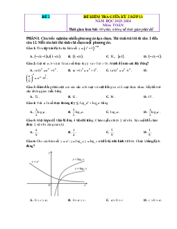 Đề kiểm tra giữa học kỳ 2 Toán 11 Cánh diều (giải chi tiết)-Đề 2