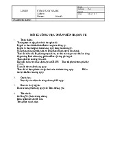 Mô tả công việc nhân viên trạm y tế môn Quản trị kinh doanh | Trường Đại học Kinh doanh và Công nghệ Hà Nội