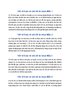 Viết 4-5 câu về chủ đề tự chọn, trong đó có sử dụng các từ mơ, bà tiên, kì lạ | Tập làm văn 4