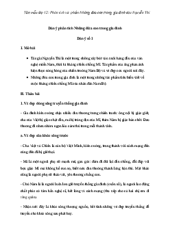 Phân tích tác phẩm Những đứa con trong gia đình của Nguyễn Thi hay nhất | Văn mẫu lớp 12
