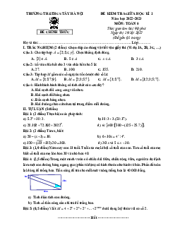 Đề giữa học kì 1 Toán 6 năm 2022 – 2023 trường TH & THCS Tây Hà Nội