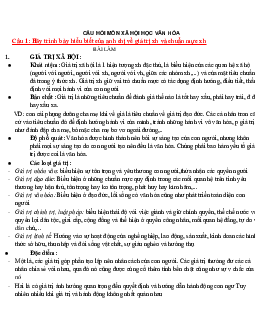 Câu hỏi tự luận và đáp án môn Xã hội học văn hóa | Đại học Văn hóa Hà Nội