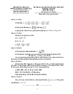 Đề học sinh giỏi huyện Toán 7 năm 2015 – 2016 phòng GD&ĐT Nho Quan – Ninh Bình