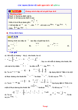 Các dạng toán về giới hạn dãy số 11 (có lời giải)