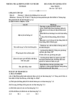 Đề cương học kỳ 2 Toán 7 năm 2022 – 2023 trường Nguyễn Tất Thành – Hà Nội