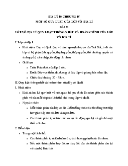 Tóm tắt lý thuyết Địa lý 10 bài 20