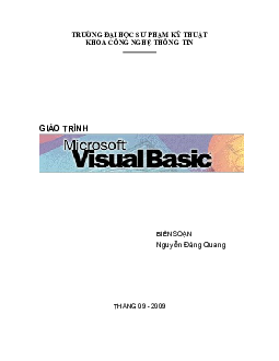 Giáo trình Visual basic 6.0 | Trường Đại học Sư phạm Kỹ thuật Thành phố Hồ Chí Minh
