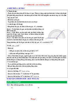 Phương pháp giải Bài 7: Số đo góc các góc đặc biệt Toán 6 Chân trời sáng tạo