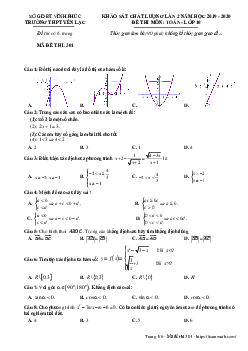 Đề KSCL Toán 10 lần 2 năm 2019 – 2020 trường THPT Yên Lạc – Vĩnh Phúc