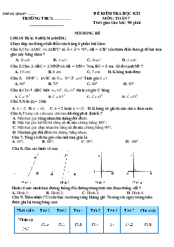 Đề thi học kì 1 môn Toán 7 | Đề 14 | Cánh diều