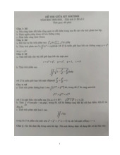 Đề thi giữa kì môn Giải tích 3 năm học 2025-2026  - trường đại học Khoa học tự nhiên – Đại học quốc gia hà nội