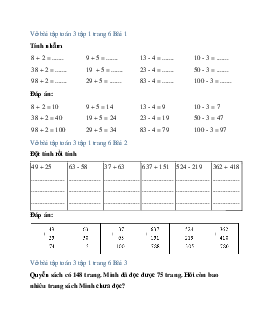 Giải VBT Toán lớp 3 trang 6 Bài 2: Ôn tập về phép cộng, phép trừ trong phạm vi 1000 | Cánh Diều