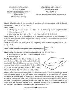Đề giữa học kỳ 1 Toán 10 năm 2023 – 2024 trường THPT Trường Chinh – TP HCM